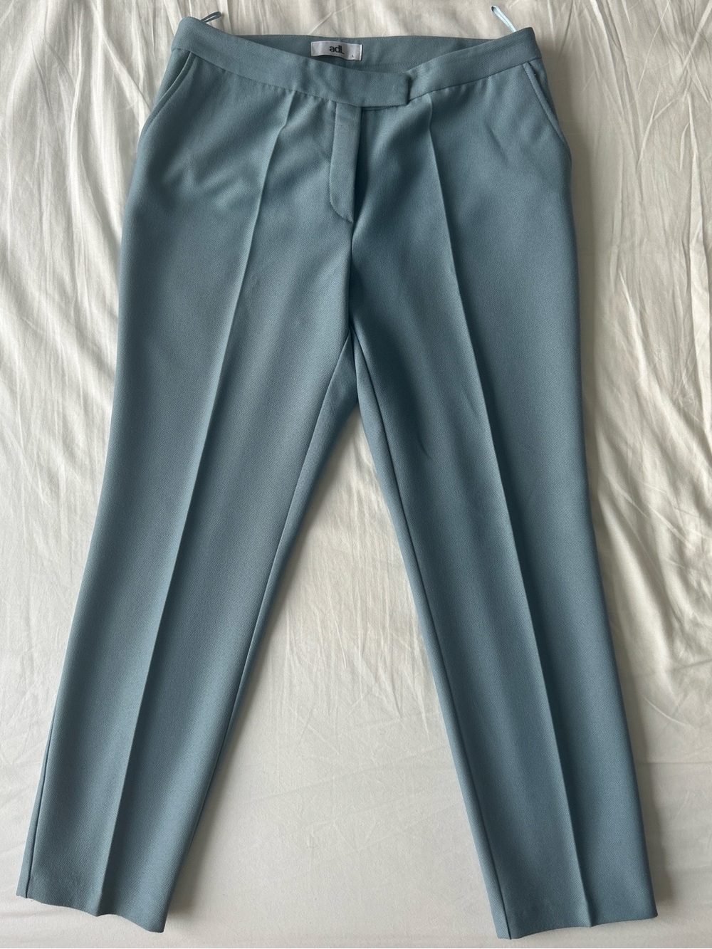 adL Dusty Blue Tailored Straight Leg Trousers Size L